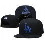 Los Angeles Dodgers Logo Under Visor Black/Blue Snapback Hat