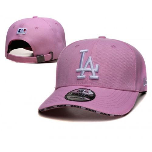 Los Angeles Dodgers Team Name on Visor Edge Pink Adjustable Hat