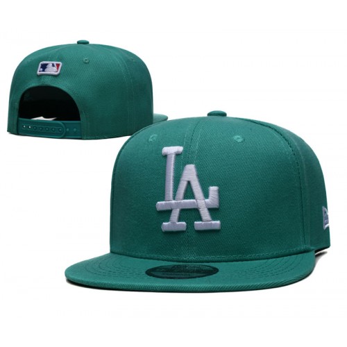 Los Angeles Dodgers Green White Logo Snapback Hat