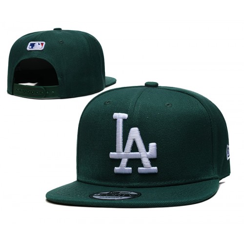 Los Angeles Dodgers Green White Logo Snapback Hat