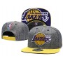 Los Angeles Lakers Logo Under Visor Two-Tone Snapback Hat - Gray/Gold