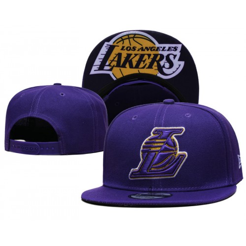 Los Angeles Lakers Logo Under Visor Purple Snapback Hat