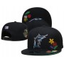 Miami-Marlins Team Visor Bloom Black Snapback Hat