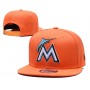 Miami-Marlins M Logo Orange Snapback Hat