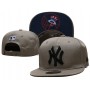New York Yankees Logo Under Visor Beige Black Logo Snapback Hat