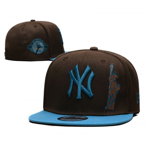 New York Yankees 100th Anniversary Statue of Liberty 2Tone Brown/Blue Snapback Hat