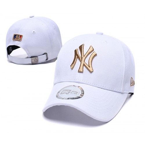 New York Yankees League Essential White Gold Logo Adjustable Hat