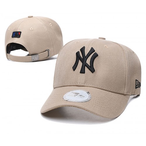 New York Yankees League Essential Beige Black Logo Adjustable Hat