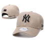 New York Yankees League Essential Beige Black Logo Adjustable Hat