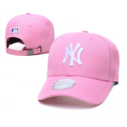 New York Yankees League Essential Pink White Logo Adjustable Hat