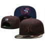 New York Yankees Logo Under Visor Brown Snapback Hat