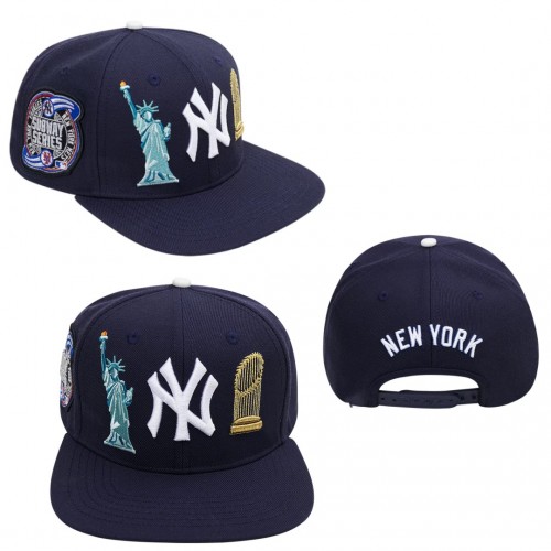 New York Yankees Statue of Liberty Subway Series Side Patch Navy Snapback Hat
