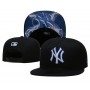 New York Yankees Pattern Under Visor Black Snapback Hat