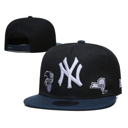 New York Yankees State 1903 Two Tone Snapback Hat - Black/Navy