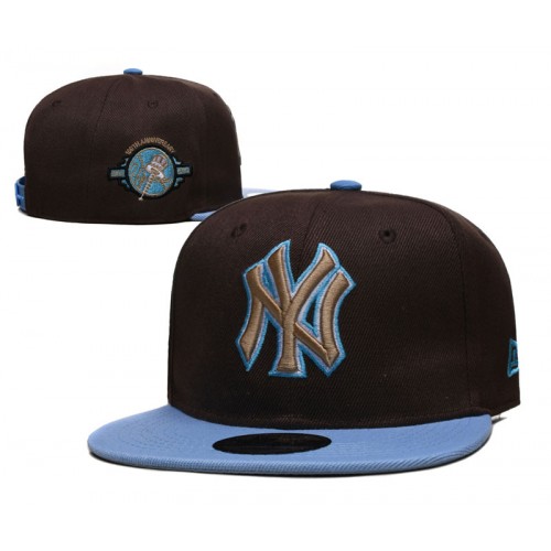 New York Yankees 100th Anniversary 2Tone Brown/Sky Blue Snapback Hat