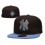 New York Yankees 100th Anniversary 2Tone Brown/Sky Blue Snapback Hat