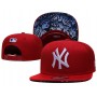 New York Yankees Pattern Under Visor Red Snapback Hat