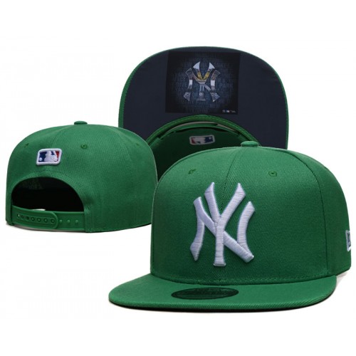 New York Yankees Logo Under Visor Green Snapback Hat