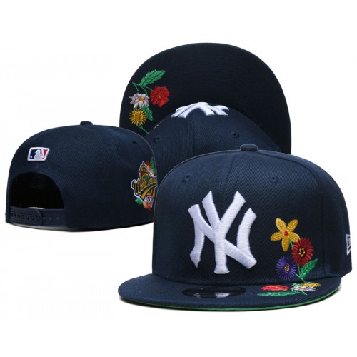 New York Yankees Visor Bloom Word Series Side Patch Navy Snapback Hat