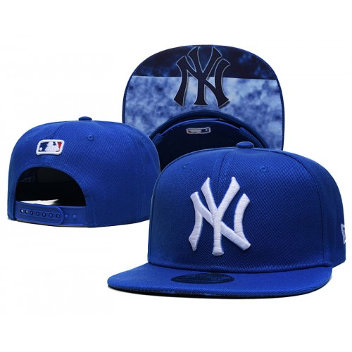 New York Yankees Pattern Under Visor Blue Spanback Hat