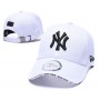 New York Yankees City Name on Visor Edge White Black Logo Adjustable Hat