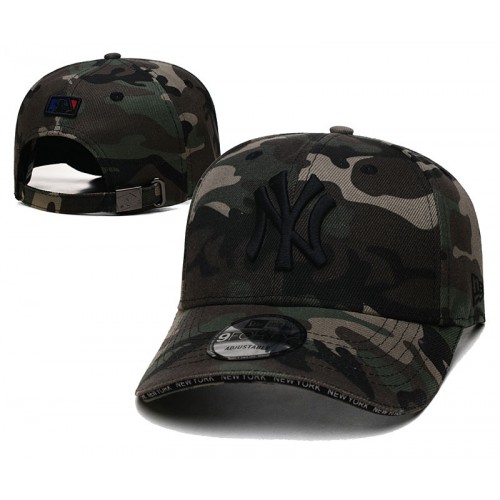 New York Yankees City Name on Visor Edge Camouflage Adjustable Hat