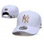 New York Yankees City Name on Visor Edge White Gold Logo Adjustable Hat