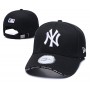 New York Yankees City Name on Visor Edge Black White Logo Adjustable Hat