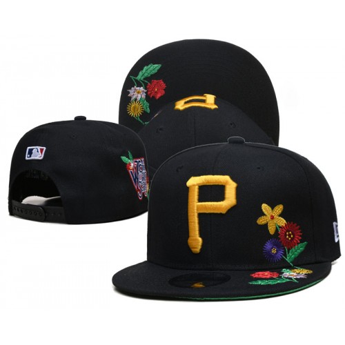 Pittsburgh Pirates World Series Side Patch Visor Bloom Black Snapback Hat