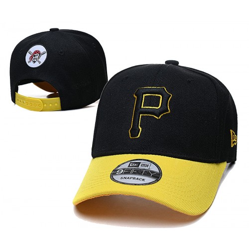 Pittsburgh Pirates Back Patch 2Tone Black/Gold Snapback Hat