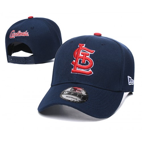 St Louis Cardinals Team Name on Back Navy Snapback Hat