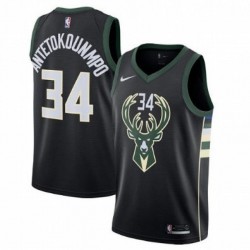 Men's Milwaukee Bucks Giannis Antetokounmpo #34 Black Swingman Jersey - Statement Edition Men's Milwaukee Bucks Giannis Antetokounmpo #34 Black Swingman Jersey - Statement Edition