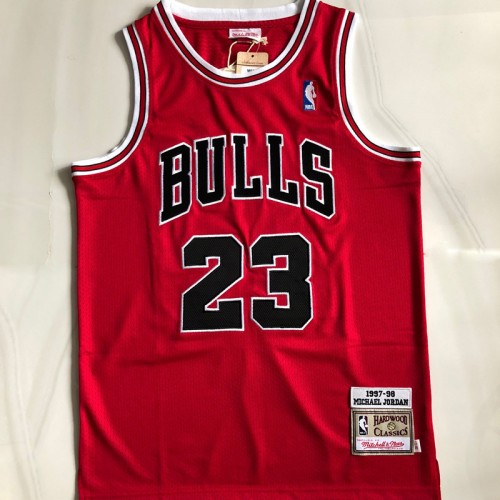 Men's Chicago Bulls Michael Jordan #23 Throwback Mitchell & Ness Red 1997-98 Hardwood Classics Player Jersey