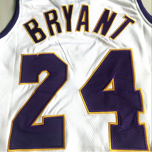 Men's Los Angeles Lakers Kobe Bryant #24 Throwback Mitchell & Ness White 2009-10 Hardwood Classics Jersey