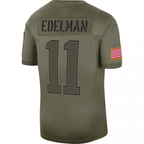 Men's New England Patriots Julian Edelman Nike Olive 2019 Salute to Service Limited Jersey