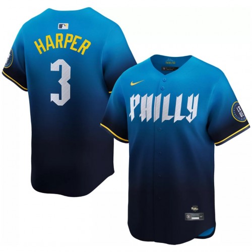 Bryce Harper Philadelphia Phillies Nike 2024 City Connect Limited Player Jersey - Blue