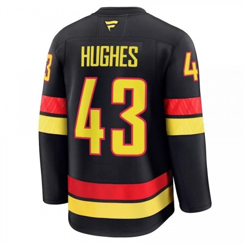 Vancouver Canucks Quinn Hughes #43 Fanatics Black Alternate Premium Jersey