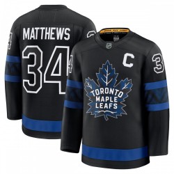 Auston Matthews Toronto Maple Leafs Captain Patch Alternate Premium Jersey - Black