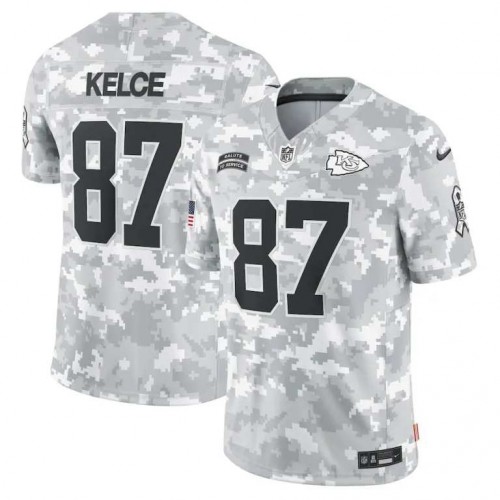 Travis Kelce Kansas City Chiefs Nike 2024 Salute to Service Limited Jersey - Arctic Camo