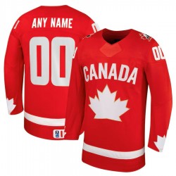 Unisex Red Hockey Canada Alternate Replica Custom Jersey Unisex Red Hockey Canada Alternate Replica Custom Jersey