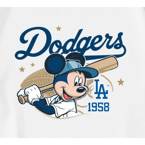 Mickey Mouse Dodgers 1958 Baseball T-Shirt Mickey Mouse Dodgers 1958 Baseball T-Shirt