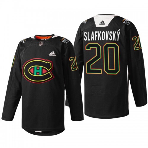 Montreal Canadiens Juraj Slafkovsky Black History Night Warmup Jersey Montreal Canadiens Juraj Slafkovsky Black History Night Warmup Jersey