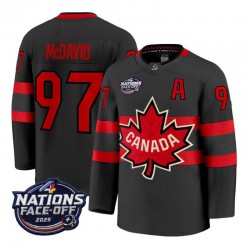 Canada Connor McDavid 2025 Black Hockey Team 4 Nations Face-Off Jersey