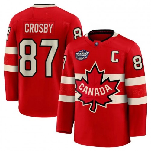 Canada Sidney Crosby 2025 Red Hockey Team 4 Nations Face-Off Jersey Canada Sidney Crosby 2025 Red Hockey Team 4 Nations Face-Off Jersey