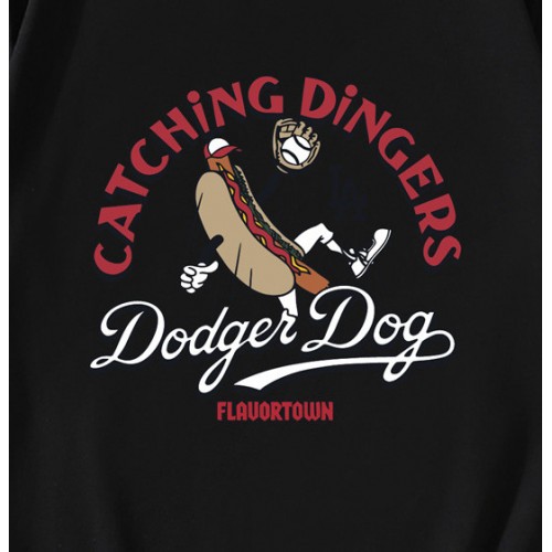 MLB x Flavortown Catching Dingers Dodgers Dog T-Shirt MLB x Flavortown Catching Dingers Dodgers Dog T-Shirt