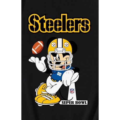 Mickey Mouse Pittsburgh Steelers Football Super Bowl T-shirt