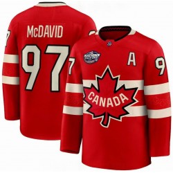 Canada Connor McDavid 2025 Red Hockey Team 4 Nations Face-Off Jersey