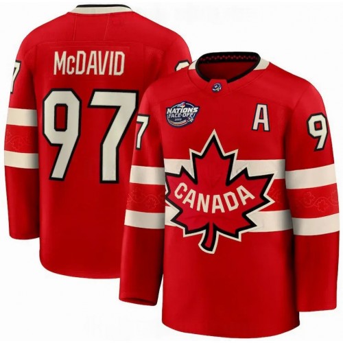 Canada Connor McDavid 2025 Red Hockey Team 4 Nations Face-Off Jersey Canada Connor McDavid 2025 Red Hockey Team 4 Nations Face-Off Jersey