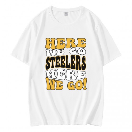 Here We Go Steelers NFL Football   T-Shirt