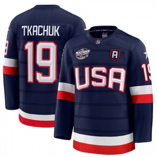 Matthew Tkachuk USA 2025 Navy 4 Nations Face-Off Jersey Matthew Tkachuk USA 2025 Navy 4 Nations Face-Off Jersey